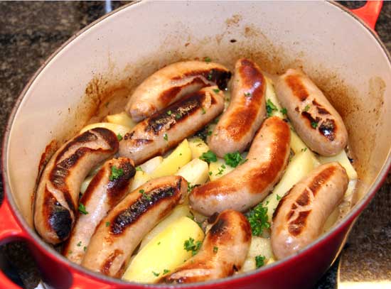 Fennel_sausages_braised_ lemony_potatoes