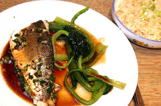 steamed_seabass_asian_greens_egg_fried_rice