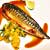 Mackerel teriyaki with orange salsa